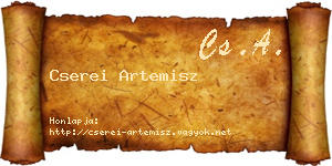 Cserei Artemisz névjegykártya